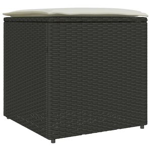 vidaXL Bo&icirc;te &agrave; coussins avec stockage Noir 50 x 50 x 50 cm polyrotin
