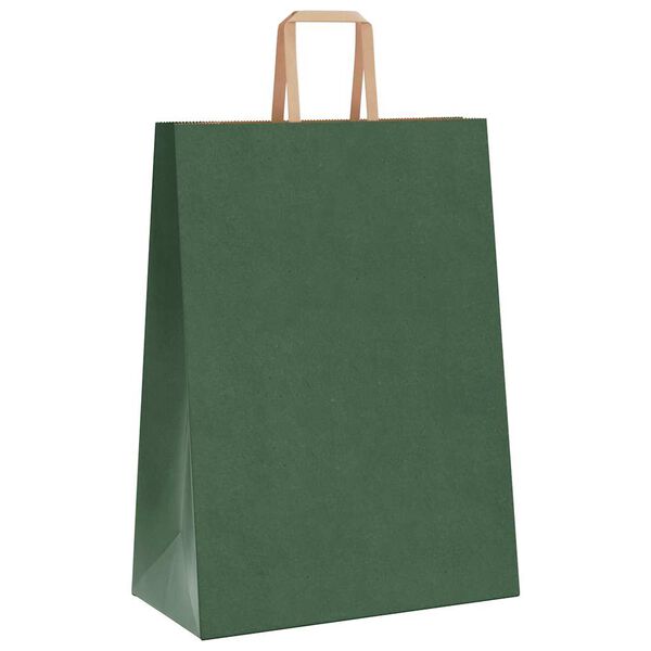 vidaXL Sacs en papier 50 pcs avec poign&eacute;es vert 32x17x44 cm