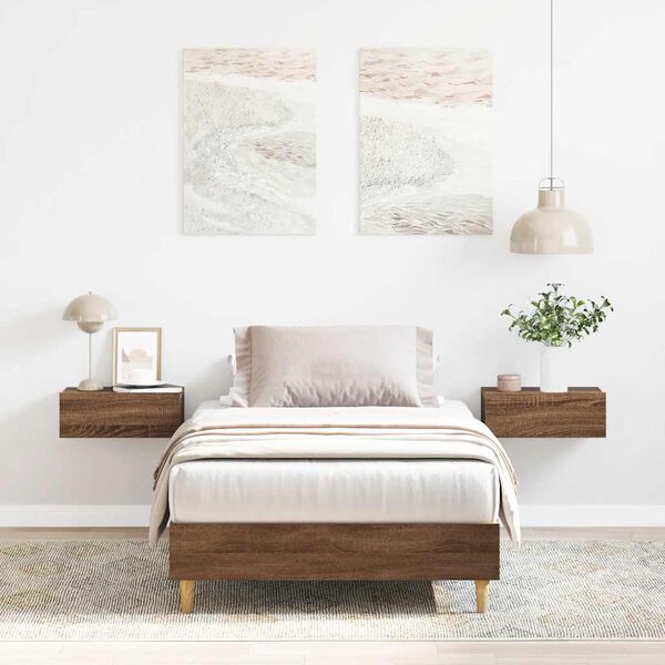 vidaXL Cadre de lit sans matelas ch&ecirc;ne marron 100x200 cm