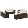 vidaXL Salon de jardin avec coussins 12 pcs marron r&eacute;sine tress&eacute;e