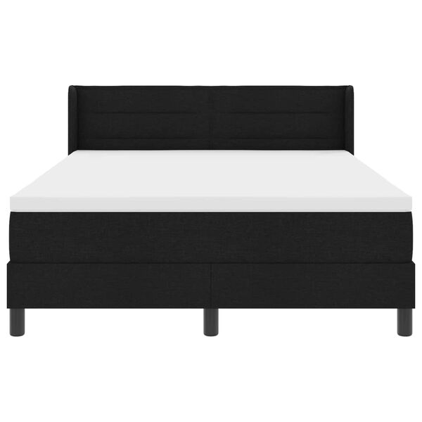 vidaXL Lit &agrave; ressorts avec matelas Noir 190 x 140 cm Polyester