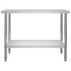 vidaXL Table de travail de cuisine avec étagère 120x60x150 cm Inox