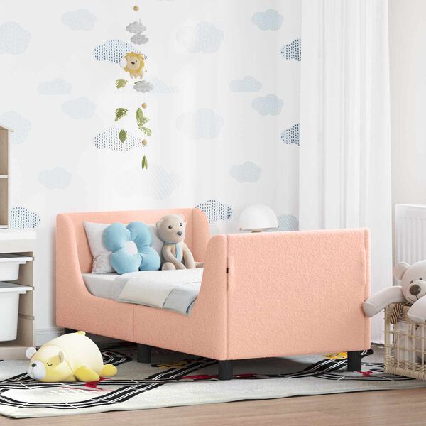 vidaXL Cadre de lit pour tout-petit avec t&ecirc;te de lit Rose 70 x 140 cm