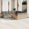 vidaXL Salon de jardin avec coussins 13 pcs beige r&eacute;sine tress&eacute;e