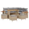 vidaXL Ensemble de canap&eacute; de jardin 9 pcs Beige polyrotin