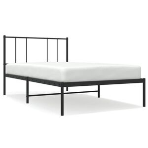 vidaXL Cadre de lit m&eacute;tal sans matelas avec t&ecirc;te de lit noir 80x200 cm