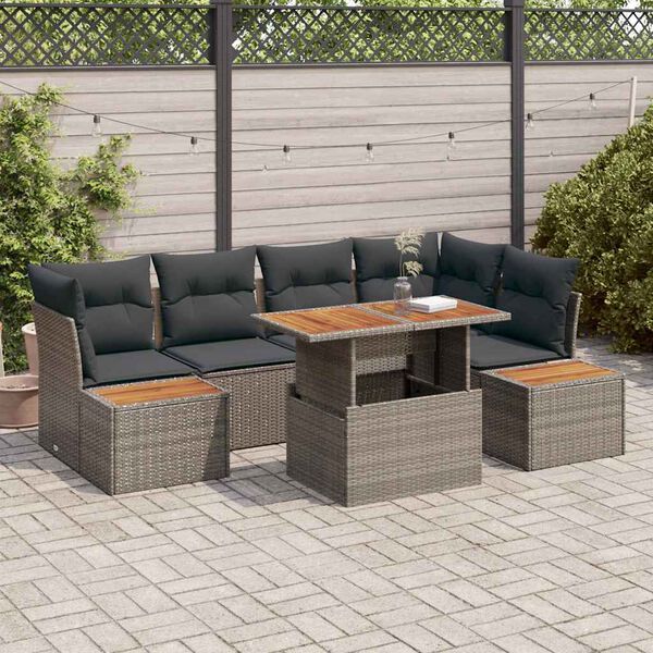 vidaXL Ensemble de canap&eacute; de jardin 10 pcs Gris Poly rotin