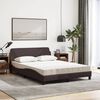 vidaXL Lit avec matelas Dover marron fonc&eacute; 120x200 cm tissu