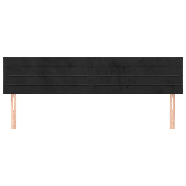 vidaXL T&ecirc;tes de lit Noir 200 x 5 x 78/88 cm Velours