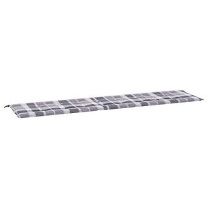 vidaXL Coussin de banc de jardin motif &agrave; carreaux gris 200x50x4 cm