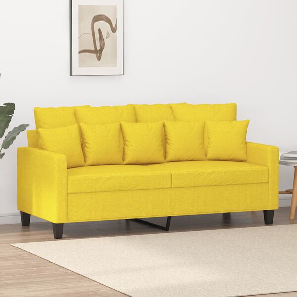 vidaXL Canap&eacute; &agrave; 2 places Jaune clair 140 cm Tissu