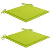 vidaXL Chaises de jardin lot de 2 avec coussins vert vif Bois de teck