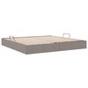 vidaXL Lit de Rangement avec matelas Taupe 200 x 200 cm tissu