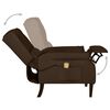 vidaXL Fauteuil de massage inclinable Marron fonc&eacute; Tissu