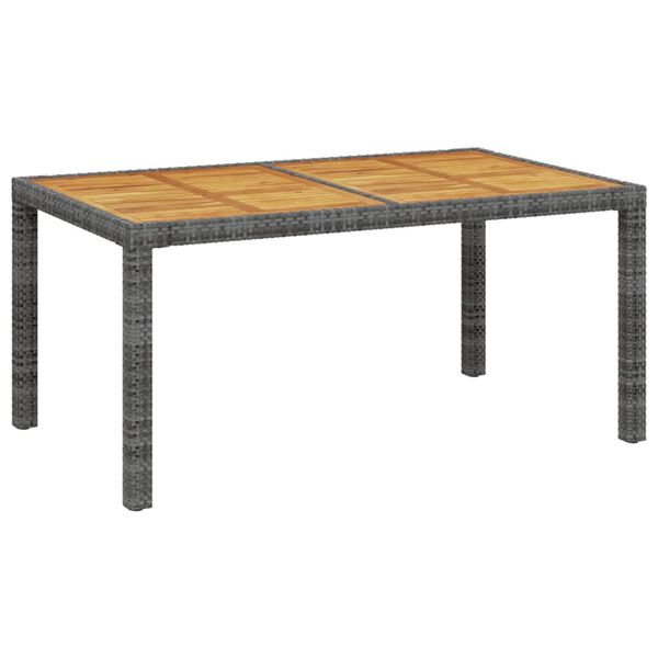 vidaXL Ensemble à manger d'extérieur 5pcs coussins résine tressée gris