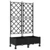 vidaXL Bac de jardin avec treillis et roues 2 pc Noir PP