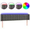 vidaXL T&ecirc;te de lit &agrave; LED Gris fonc&eacute; 163x16x78/88 cm Velours