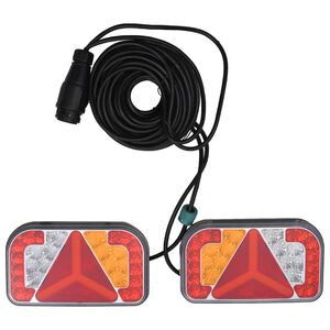 vidaXL Feux de remorque 2 pcs Rouge 24x5x14,5 cm Ampoule LED 12 V