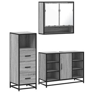 vidaXL Ensemble de meubles de salle de bain 3 pcs Sonoma gris