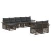 vidaXL Ensemble de canap&eacute; de jardin 9 pc Gris polyrotin