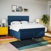vidaXL Sommier &agrave; lattes de lit avec matelas Bleu 180x200 cm Tissu