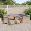 vidaXL Ensemble de canap&eacute; de jardin 13 pcs beige et gris clair