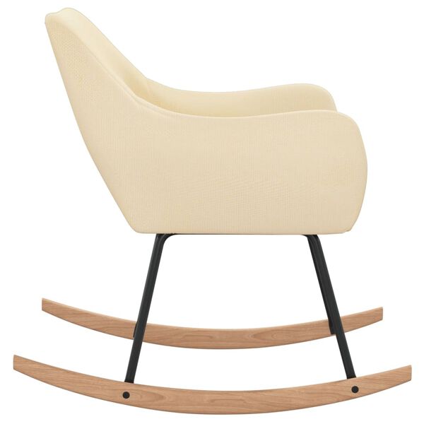 vidaXL Chaise &agrave; bascule Cr&egrave;me Tissu