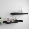 vidaXL &Eacute;tag&egrave;res murales flottantes 2 pcs noir 60x23,5x3,8 cm MDF