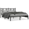 vidaXL Cadre de lit m&eacute;tal sans matelas avec t&ecirc;te de lit noir 150x200cm