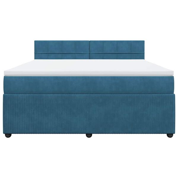 vidaXL Sommier &agrave; lattes de lit et matelas bleu 180x200 cm velours