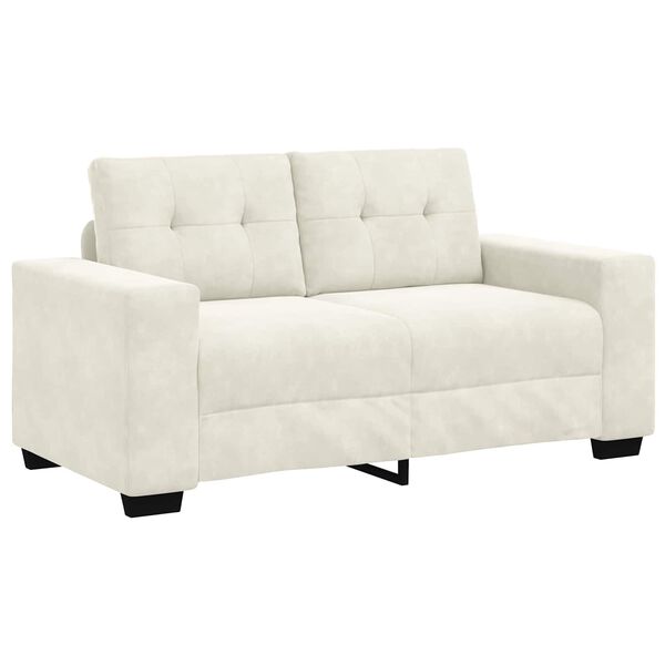 vidaXL | Canapé Loveseat | avec coussin Crème Velours