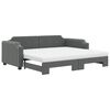 vidaXL Lit de jour avec gigogne et matelas gris fonc&eacute; 80x200 cm tissu