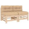 vidaXL Canap&eacute;s centraux avec coussins 2 pcs bois de pin massif