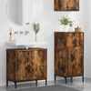 vidaXL Ensemble de mobilier de salle de bain 2 pcs Ch&ecirc;ne fum&eacute;