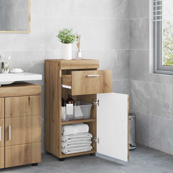 vidaXL Ensemble d'armoire de salle de bain TULUM Ch&ecirc;ne artisanal