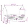 vidaXL Cadre de lit enfants avec tiroirs sans matelas 90x190 cm bois