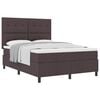 vidaXL Lit &agrave; ressorts avec matelas Marron fonc&eacute; 160 x 200 cm tissu