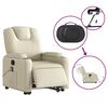 vidaXL Fauteuil inclinable de massage &eacute;lectrique cr&egrave;me similicuir