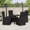 vidaXL Ensemble de salle &agrave; manger pour jardin 5 pcs Noir polyrotin