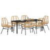 vidaXL Ensemble de salle &agrave; manger pour jardin 7 pcs Marron polyrotin