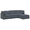 vidaXL Canap&eacute; modulaire et repose-pieds et coussins velours gris fonc&eacute;