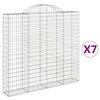 vidaXL Paniers &agrave; gabions arqu&eacute;s 7 pcs 200x30x180/200 cm Fer galvanis&eacute;