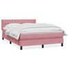 vidaXL Sommier &agrave; lattes de lit avec matelas rose 140x210 cm velours