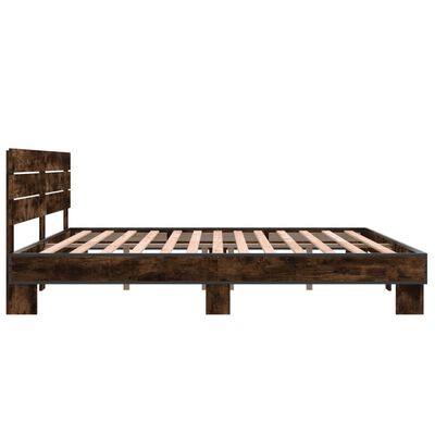 vidaXL Cadre de lit sans matelas chêne fumé 180x200 cm