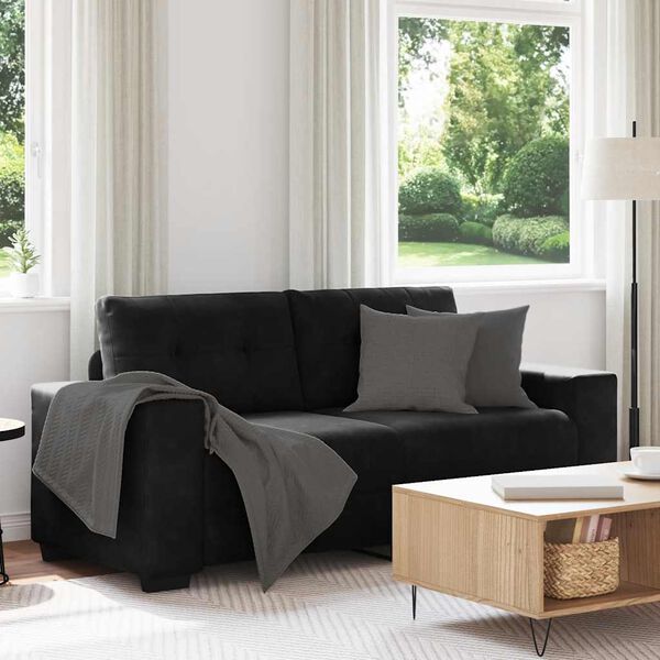 vidaXL Canap&eacute; causeuse noir 180x77x82 cm velours