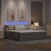 vidaXL Lit avec des lumi&egrave;res &agrave; LED Taupe 180 x 200 cm tissu