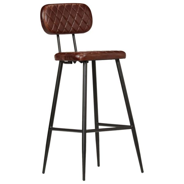 vidaXL Chaises de bar lot de 2 marron cuir v&eacute;ritable