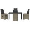 vidaXL Ensemble de salle &agrave; manger pour jardin 5 pcs Gris polyrotin