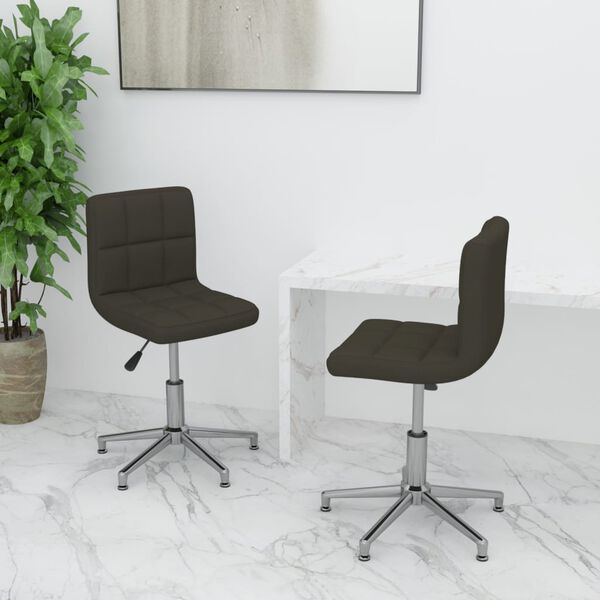 vidaXL Chaises &agrave; manger pivotantes lot de 2 marron similicuir