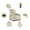vidaXL Fauteuil inclinable de massage Crème Similicuir